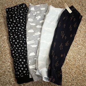 Set of Four Patterned baby Joggers Indigo and baby gap